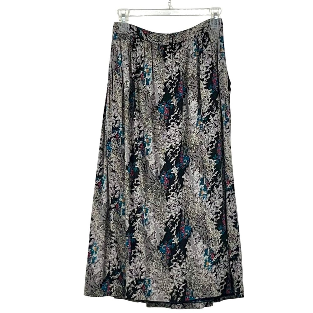 Vintage Code 7 New York Skirt Size 9 Black Gray Blue Red Tan Floral Pockets Used - Picture 2 of 14